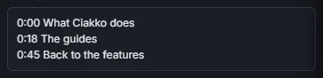 YouTube chapters in the export panel