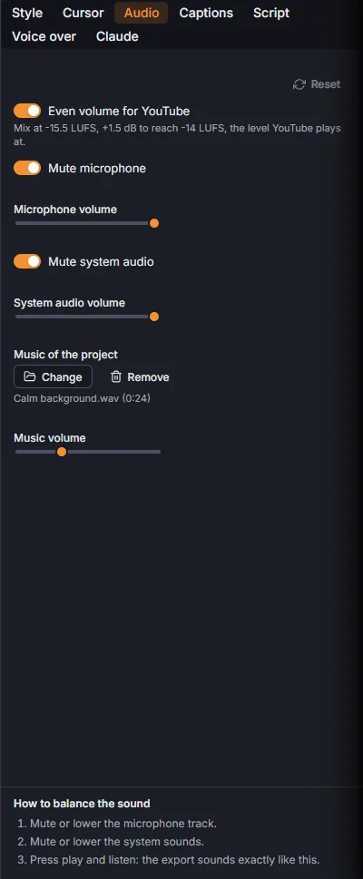 The music of the project