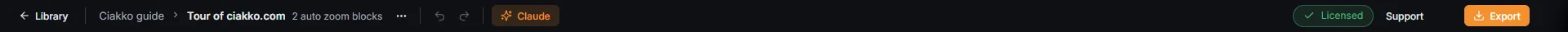 The top bar of the editor
